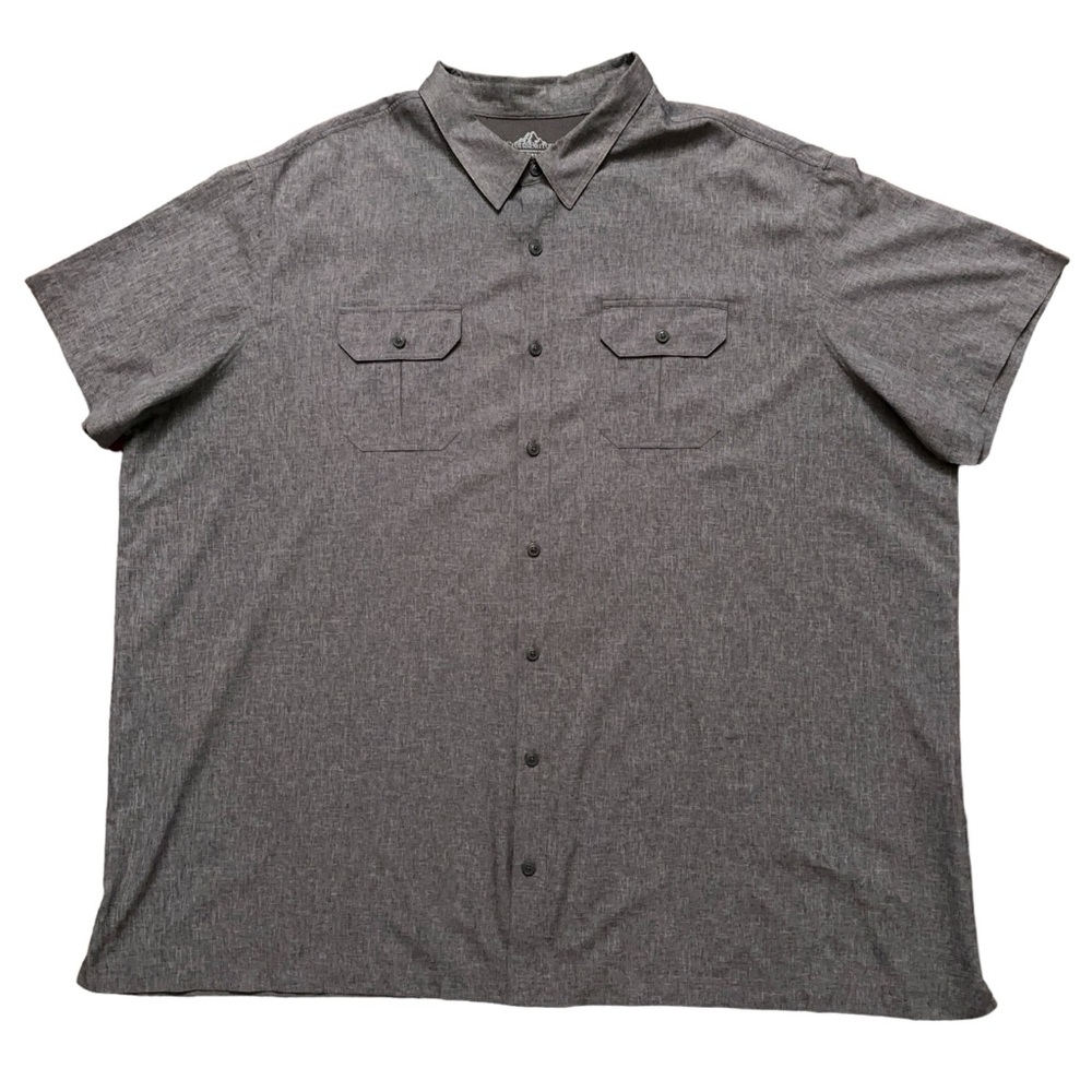 Croft & Barrow Shirt Mens Size 4XB Quick-Dry Short Sleeve Vented Gray